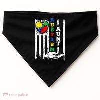 Autism Aunt US Flag USA-Made Doggie Bandana thumb 0