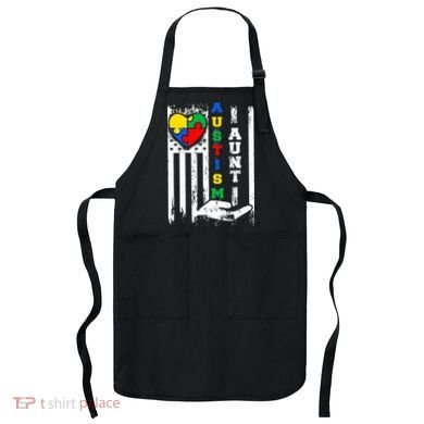 Autism Aunt US Flag Apron
