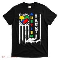 Autism Aunt US Flag T-Shirt thumb 0