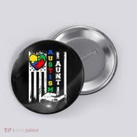 Autism Aunt US Flag Button thumb 0