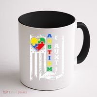 Autism Aunt US Flag Coffee Mug thumb 1