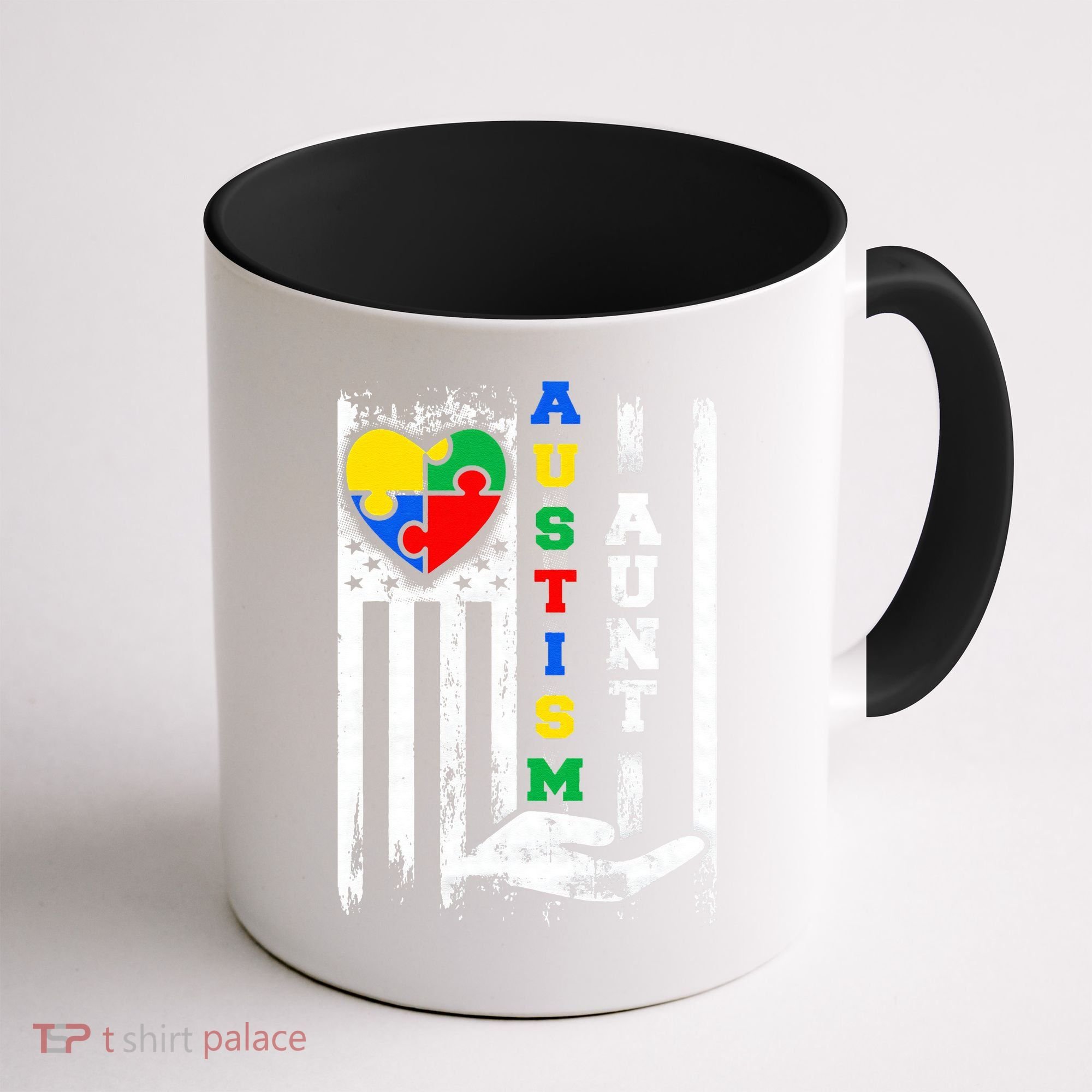 Autism Aunt US Flag Coffee Mug