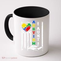 Autism Aunt US Flag Coffee Mug thumb 0