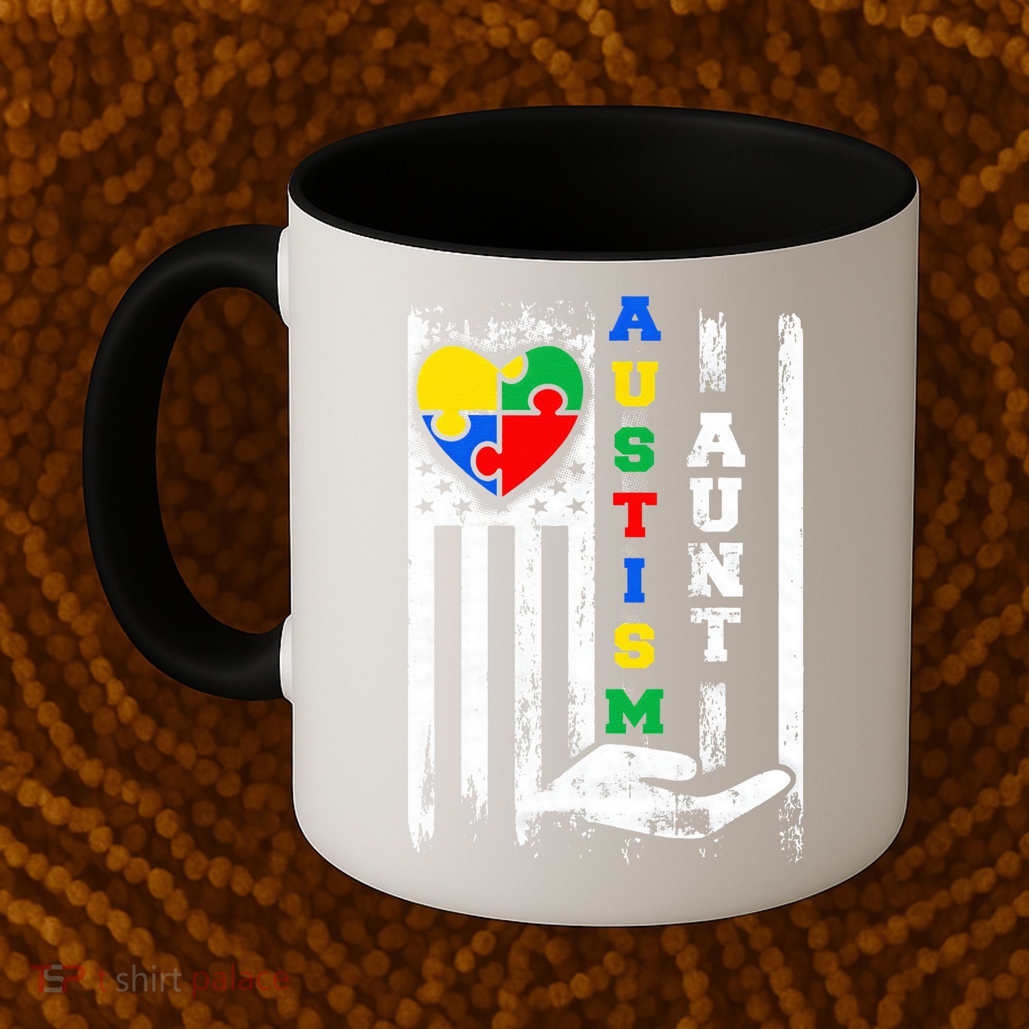 Autism Aunt US Flag Coffee Mug