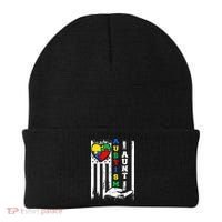 Autism Aunt US Flag Beanie thumb 0