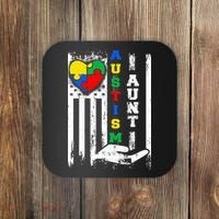 Autism Aunt US Flag Coaster thumb 0