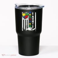 Autism Aunt US Flag Tumbler thumb 0