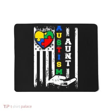 Autism Aunt US Flag Mousepad