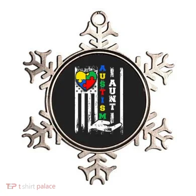 Autism Aunt US Flag Ornament