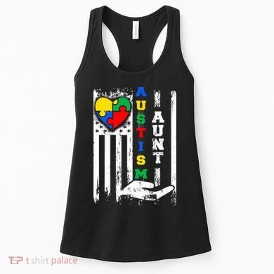Autism Aunt US Flag Women's Tank Top