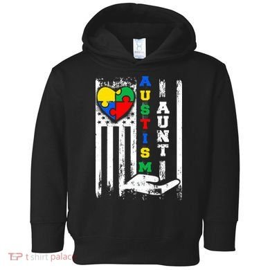 Autism Aunt US Flag Toddler Hoodie