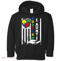 Autism Aunt US Flag Toddler Hoodie thumb 0
