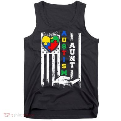 Autism Aunt US Flag Tank Top