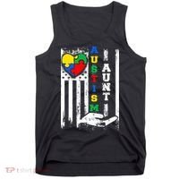 Autism Aunt US Flag Tank Top thumb 0