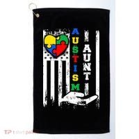 Autism Aunt US Flag Golf Towel thumb 0