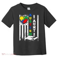 Autism Aunt US Flag Toddler T-Shirt thumb 0