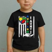 Autism Aunt US Flag Toddler T-Shirt thumb 2