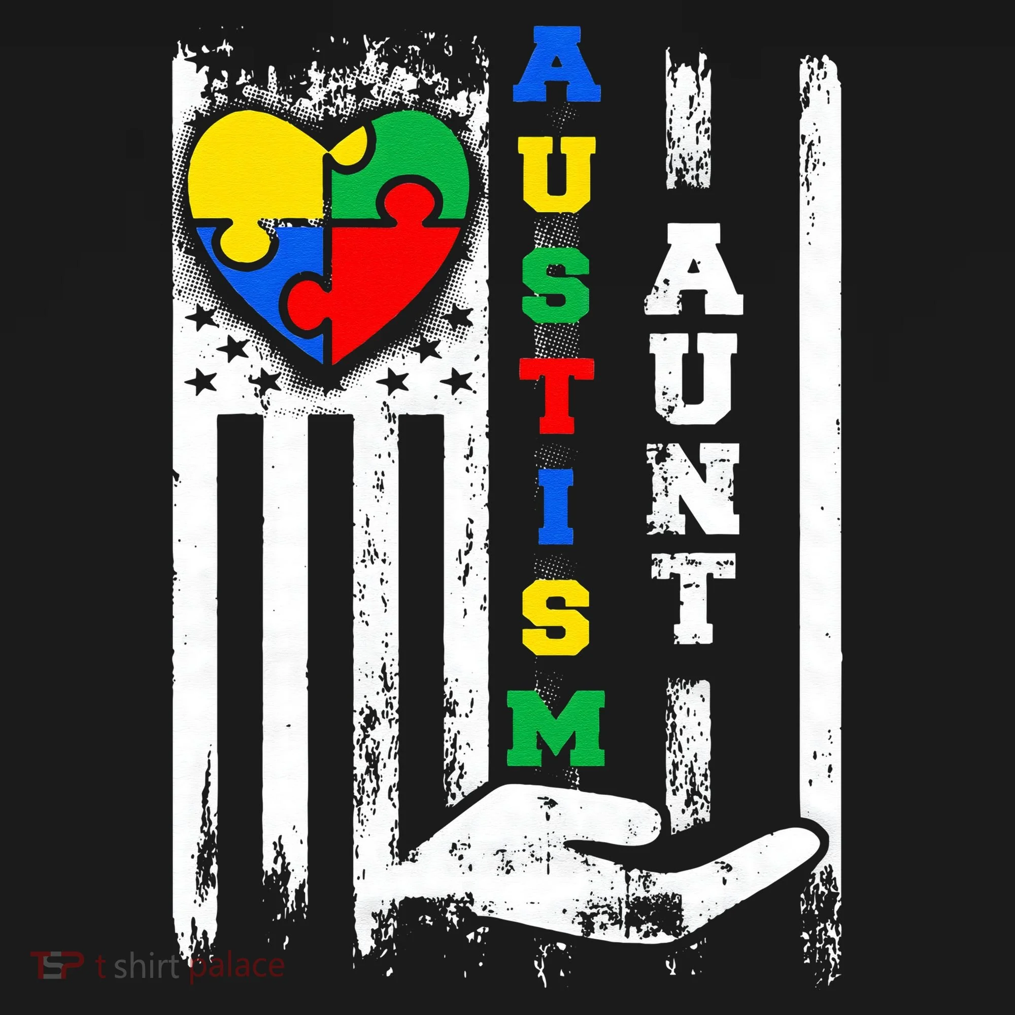 Autism Aunt US Flag Toddler T-Shirt