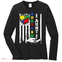 Autism Aunt US Flag Women's Long Sleeve Shirt thumb 0
