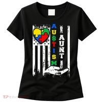 Autism Aunt US Flag Women's T-Shirt thumb 0