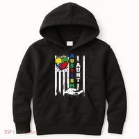 Autism Aunt US Flag Kids Hoodie thumb 0