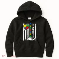 Autism Aunt US Flag Kids Hoodie thumb 0