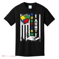 Autism Aunt US Flag Kids T-Shirt thumb 0