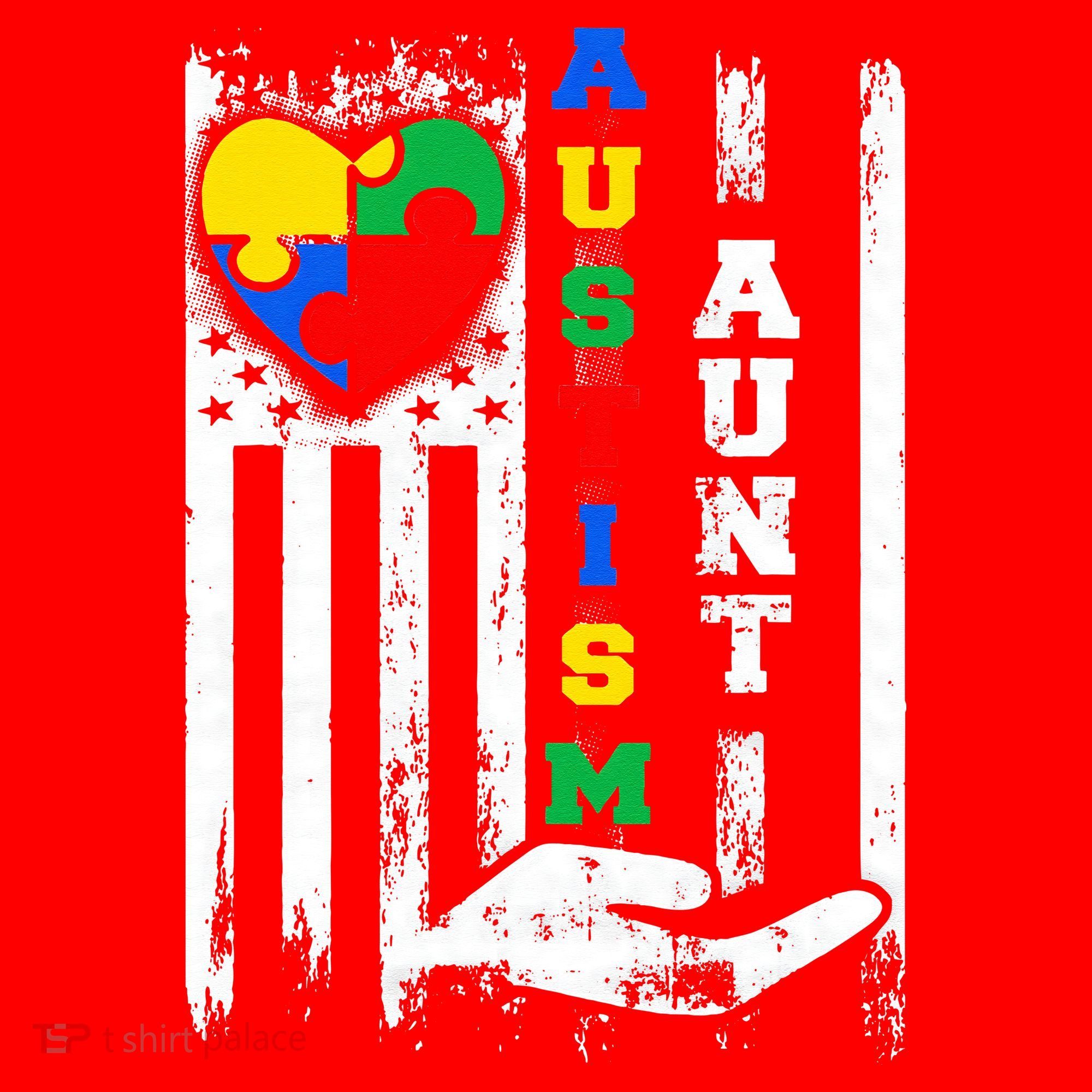 Autism Aunt US Flag Santa Hat