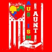Autism Aunt US Flag Santa Hat thumb 1