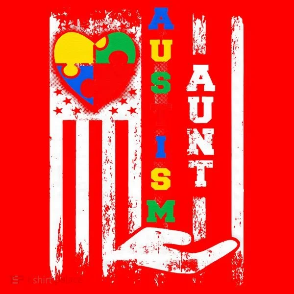 Autism Aunt US Flag Santa Hat