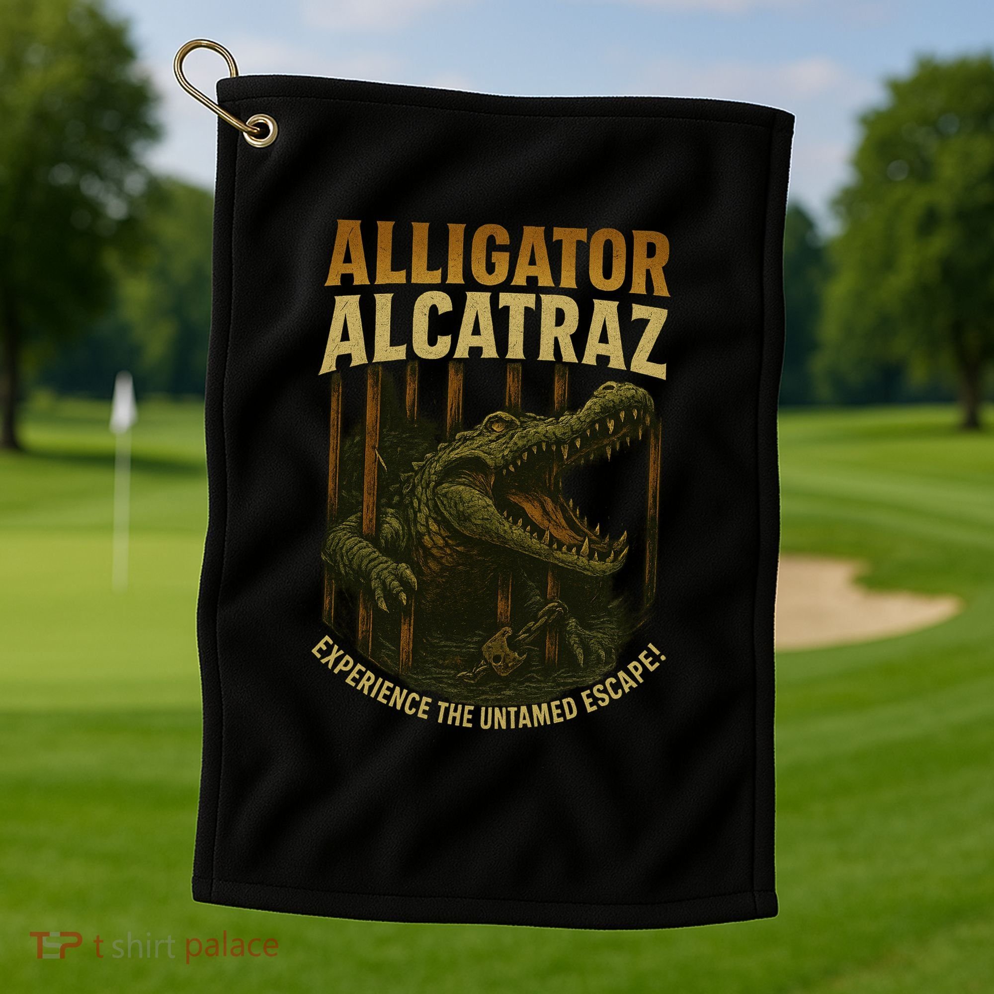 Alligator Alcatraz Untamed Escape Golf Towel