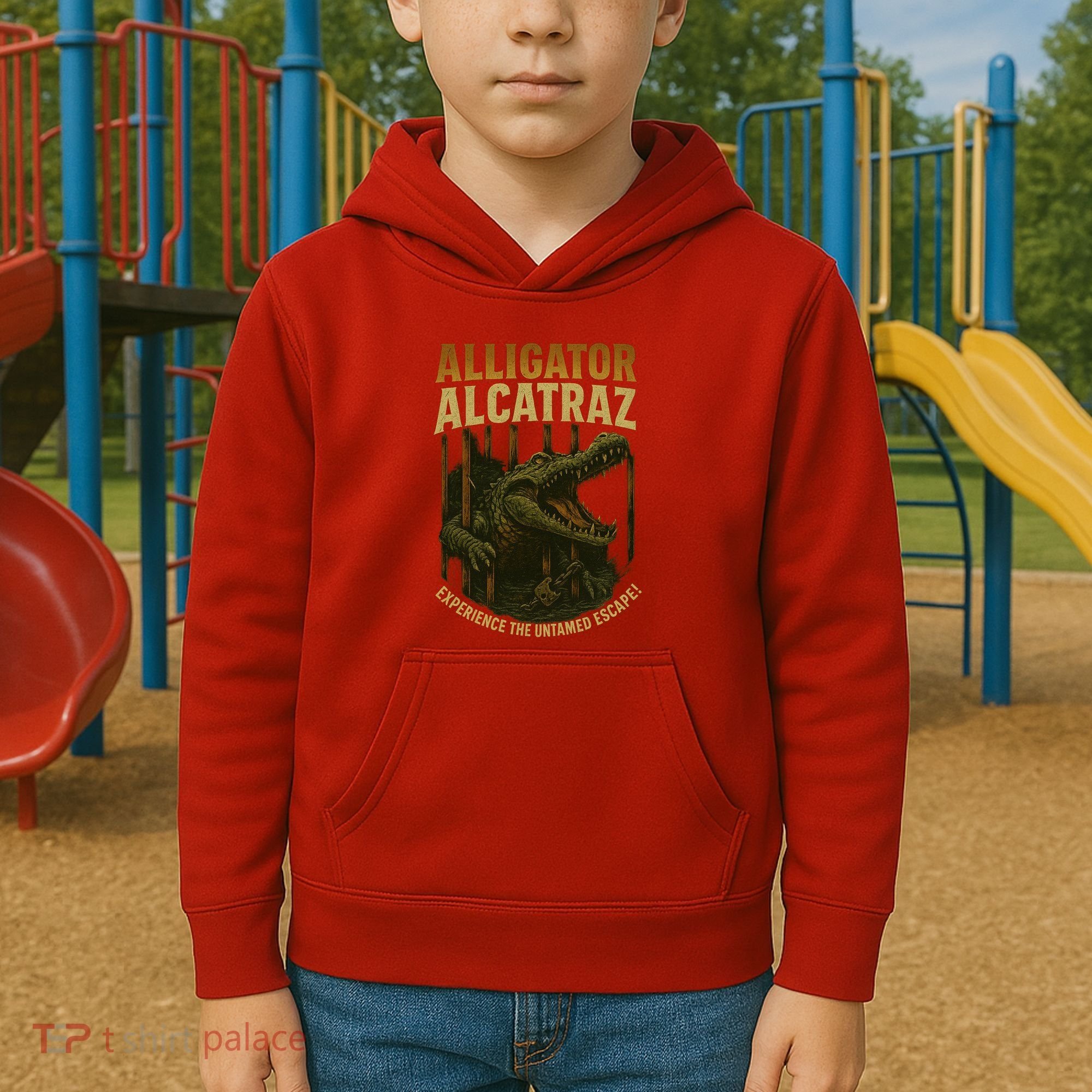 Alligator Alcatraz Untamed Escape Kids Hoodie
