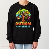 Autism Accept Understand Love Autism Awareness Tree Teacher Women's Sweatshirt thumb 0