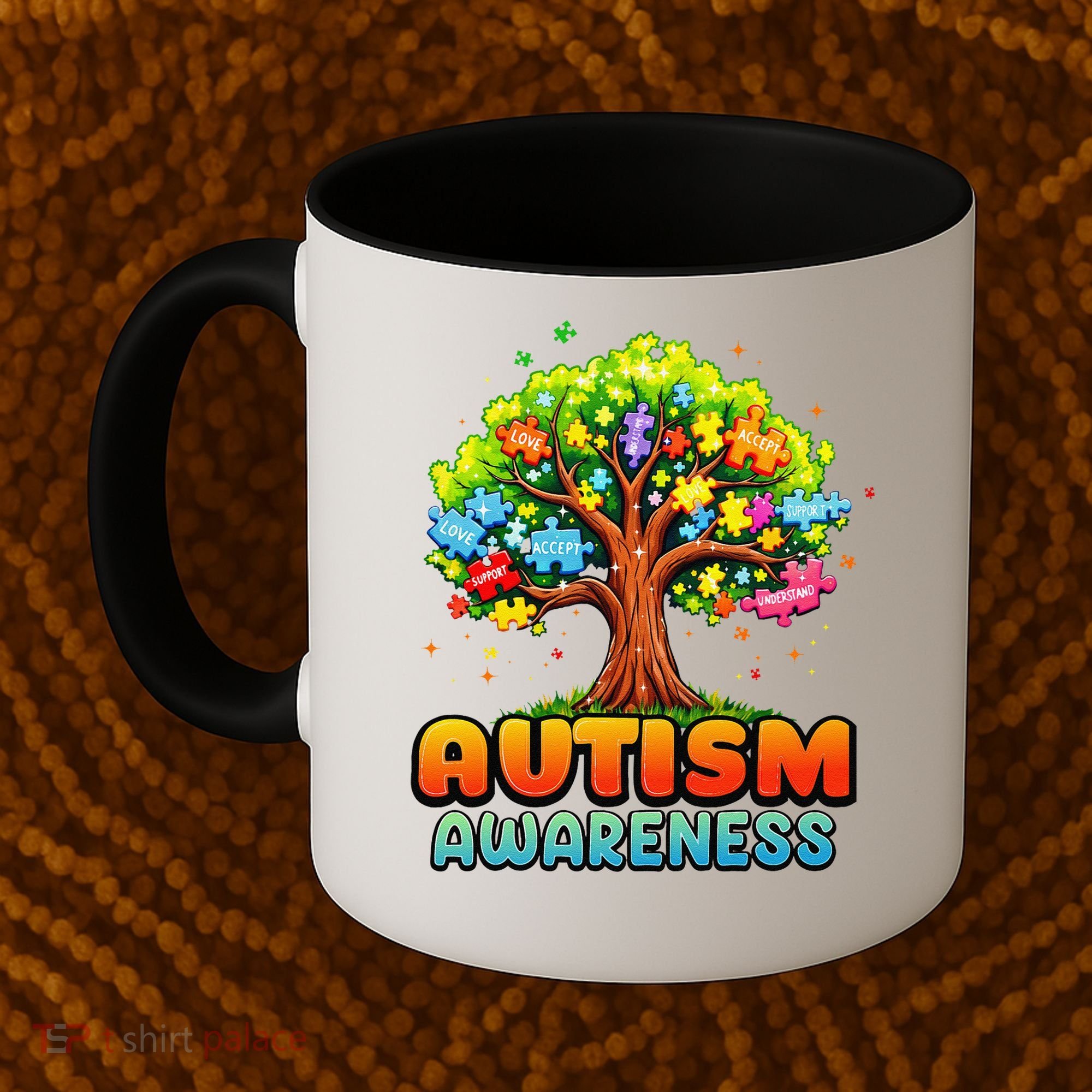 Autism Accept Understand Love Autism Awareness Tree Teacher Coffee Mug
