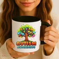 Autism Accept Understand Love Autism Awareness Tree Teacher Coffee Mug thumb 3