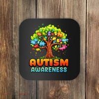 Autism Accept Understand Love Autism Awareness Tree Teacher Coaster thumb 0