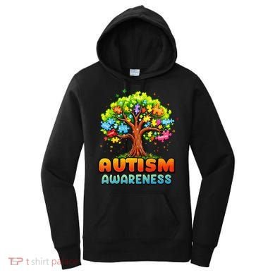Autism Accept Understand Love Autism Awareness Tree Teacher Women's Hoodie