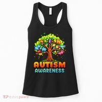 Autism Accept Understand Love Autism Awareness Tree Teacher Women's Tank Top thumb 0
