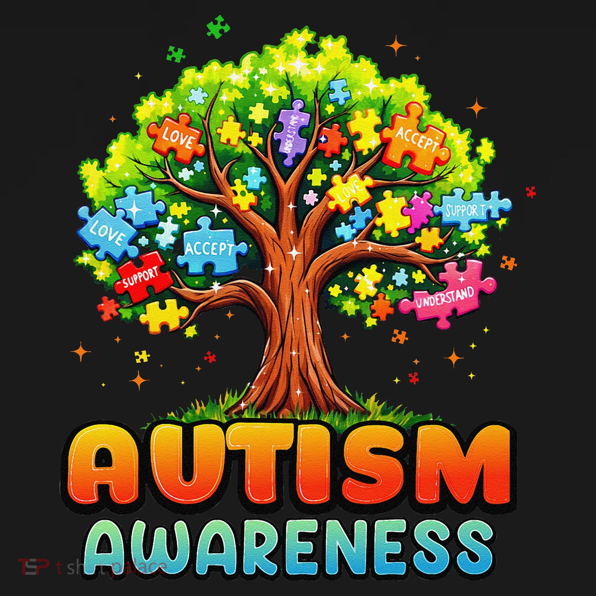 Autism Accept Understand Love Autism Awareness Tree Teacher Women's Tank Top