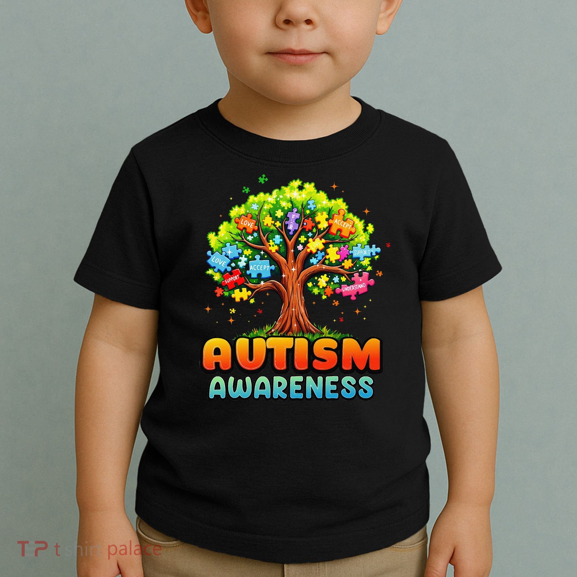 Autism Accept Understand Love Autism Awareness Tree Teacher Toddler T-Shirt