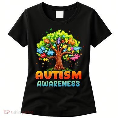 Autism Accept Understand Love Autism Awareness Tree Teacher Women's T-Shirt