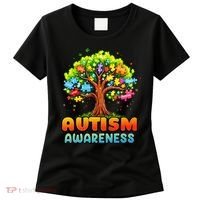 Autism Accept Understand Love Autism Awareness Tree Teacher Women's T-Shirt thumb 0