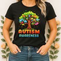 Autism Accept Understand Love Autism Awareness Tree Teacher Women's T-Shirt thumb 2