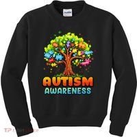 Autism Accept Understand Love Autism Awareness Tree Teacher Kids Sweatshirt thumb 0