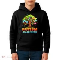 Autism Accept Understand Love Autism Awareness Tree Teacher Kids Hoodie thumb 4