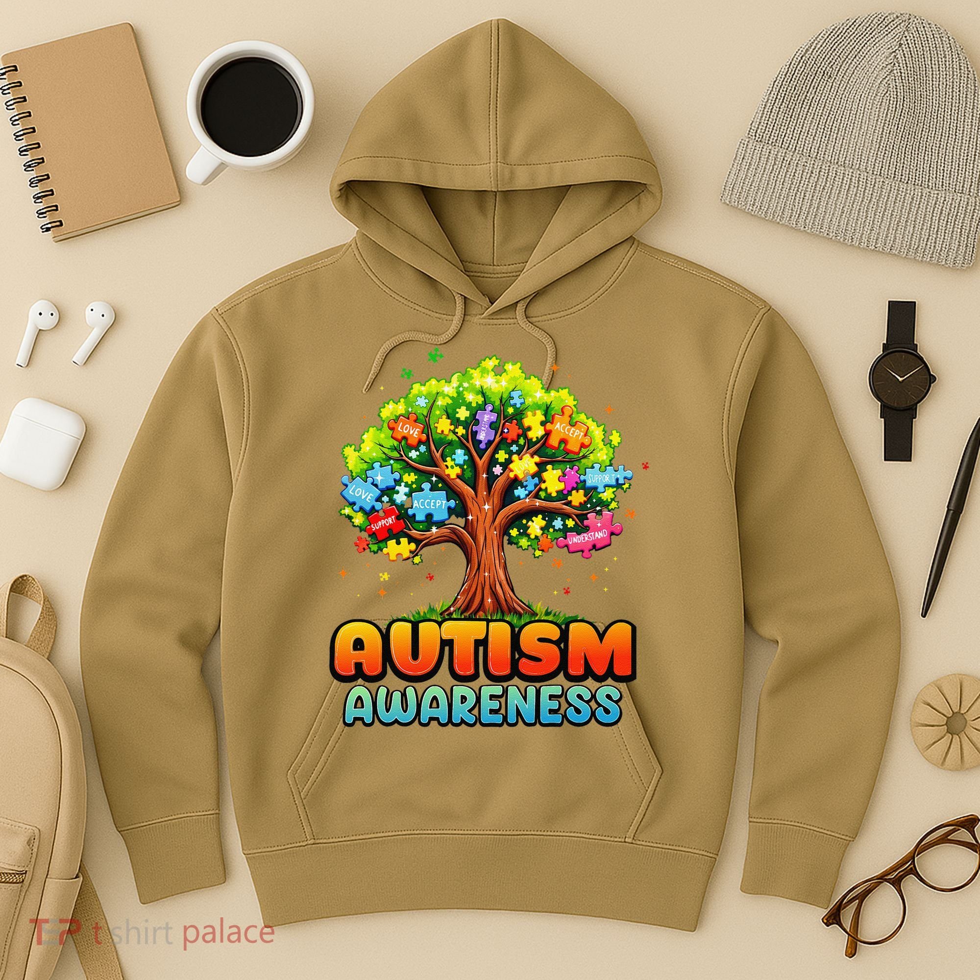 Autism Accept Understand Love Autism Awareness Tree Teacher Hoodie