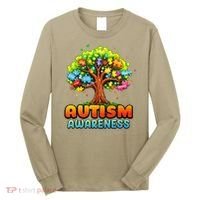 Autism Accept Understand Love Autism Awareness Tree Teacher Long Sleeve Shirt thumb 0