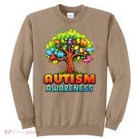 Autism Accept Understand Love Autism Awareness Tree Teacher Sweatshirt thumb 0