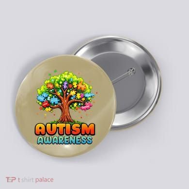 Autism Accept Understand Love Autism Awareness Tree Teacher Button