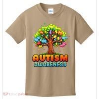 Autism Accept Understand Love Autism Awareness Tree Teacher Kids T-Shirt thumb 0